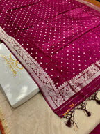 ✨ Banarasi Jacquard Gap Buti HO Silk 3-Piece Unstitched Dress Material MSS23