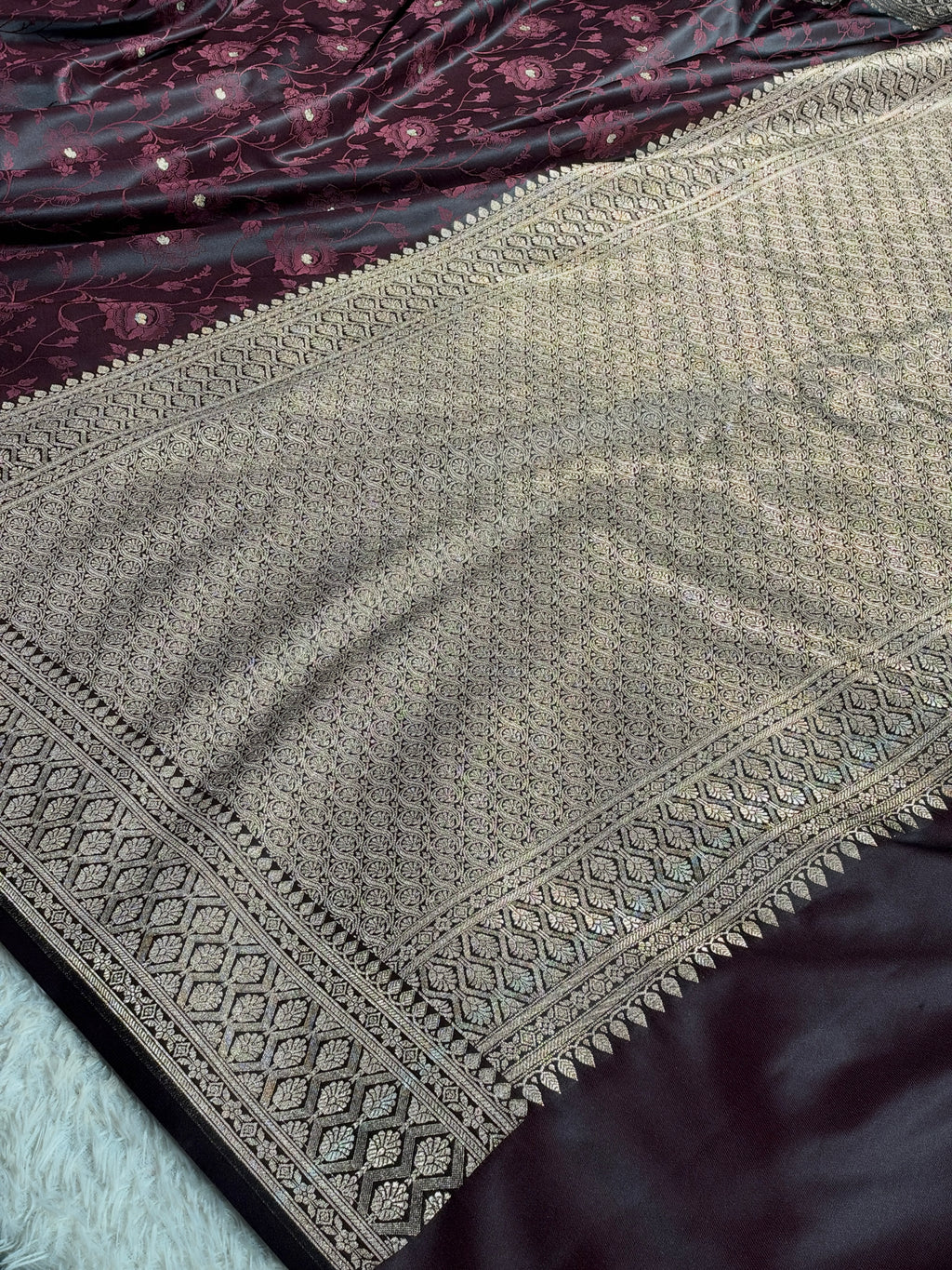 Brown Mashru Kataan Silk Saree | Zari Meena Tanchoi Woven Design | Rich Zari Pallu | Banarasi Silk Saree – MKS845