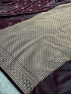 Brown Mashru Kataan Silk Saree | Zari Meena Tanchoi Woven Design | Rich Zari Pallu | Banarasi Silk Saree – MKS845
