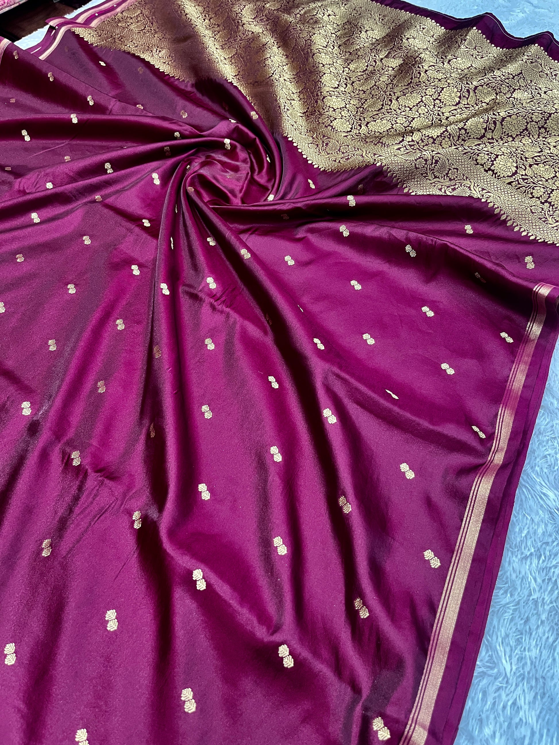 Fancy Tussar Silk Woven Buti Design Saree TS051