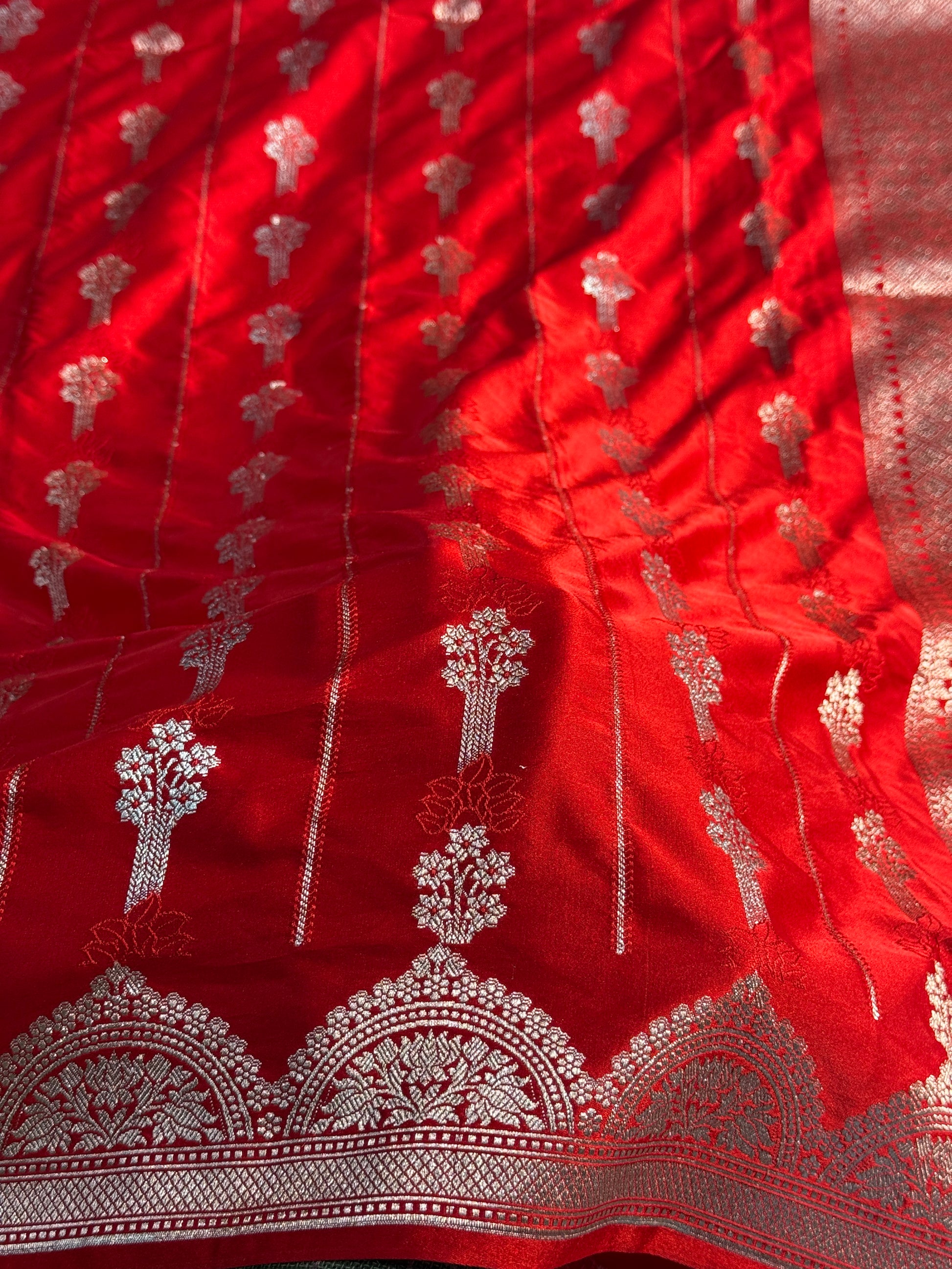 Flower Mashru Saatan Kataan Silk Saree Ms23