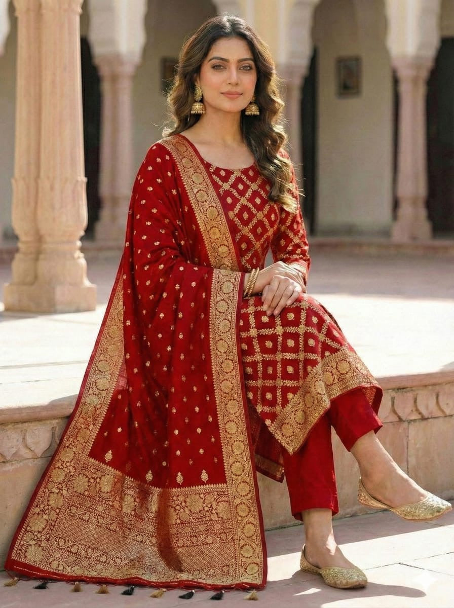 ✨ Banarasi Viscose Georgette Suit Set ✨VSS12
