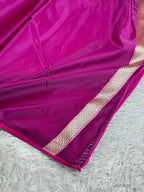 Magenta Buta Banarasi Mashru Silk Saree with Zari Weaving | Kaashi Threads MKS510