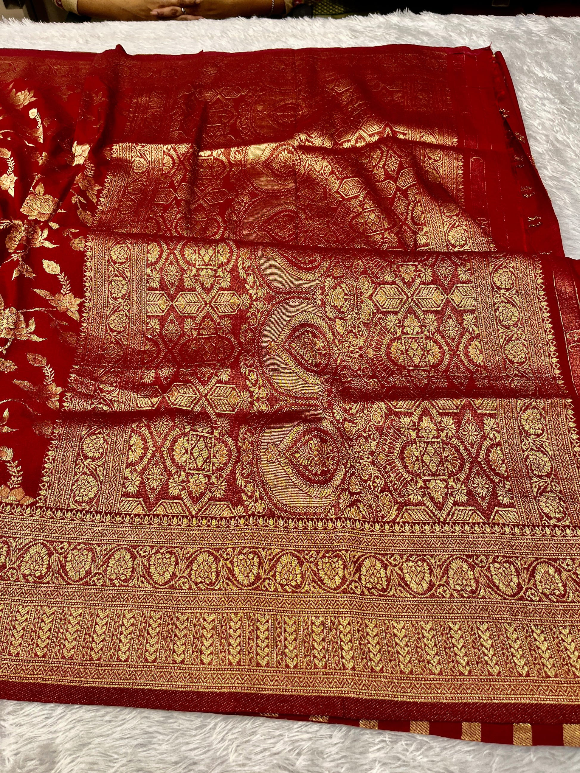 Chinon Silk Jaal Design Maroon   Color Saree CN03