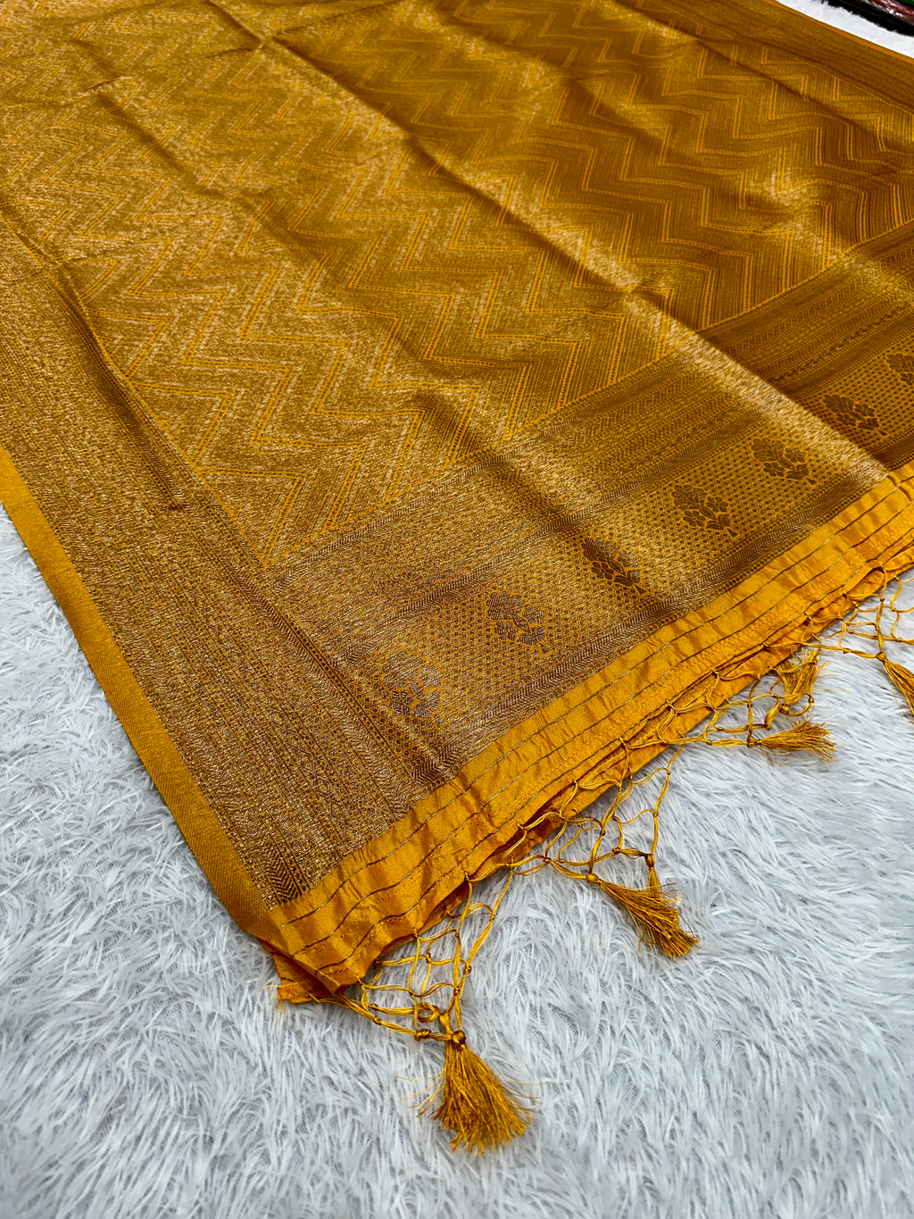 Banarasi Soft Silk 3 Piece Ladies Suit with Antique Zari Woven Work – MSS27