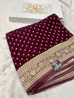 Banarsi Pure Natural Georgette Traditional Patti Buti  Design VSG05