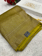 Red Banarasi Dupion Silk Saree with Embossed Antique Zari Weaving & Rich Antique Zari Pallu | STF96