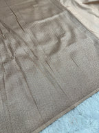 Pitch Banarasi Dupion Silk Saree with Embossed Antique Zari Weaving & Rich Antique Zari Pallu | STF111