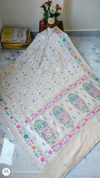 Pure Silk Tussar Banarasi Saree with All-over Meenakari Jaal Woven Pattern TSS12