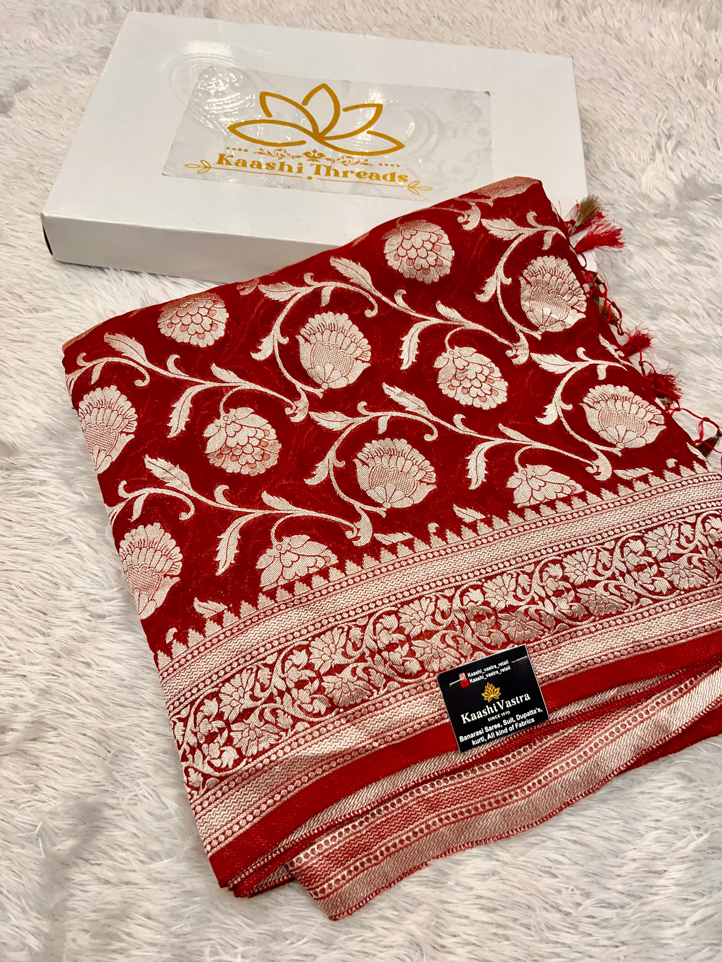 Banarsi Pure Natural Georgette Jaal Design Pattern VSG01