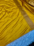 Banarasi Yellow Dupion Silk Saree with Embossed Antique Zari Weaving & Rich Antique Zari Pallu | STF57