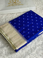 Blue & Beige Tanchoi Zari Meena Banarasi Mashru Silk Saree – MKS734