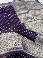 Banarsi Pure Natural Georgette Four flower Buti Design VSG02