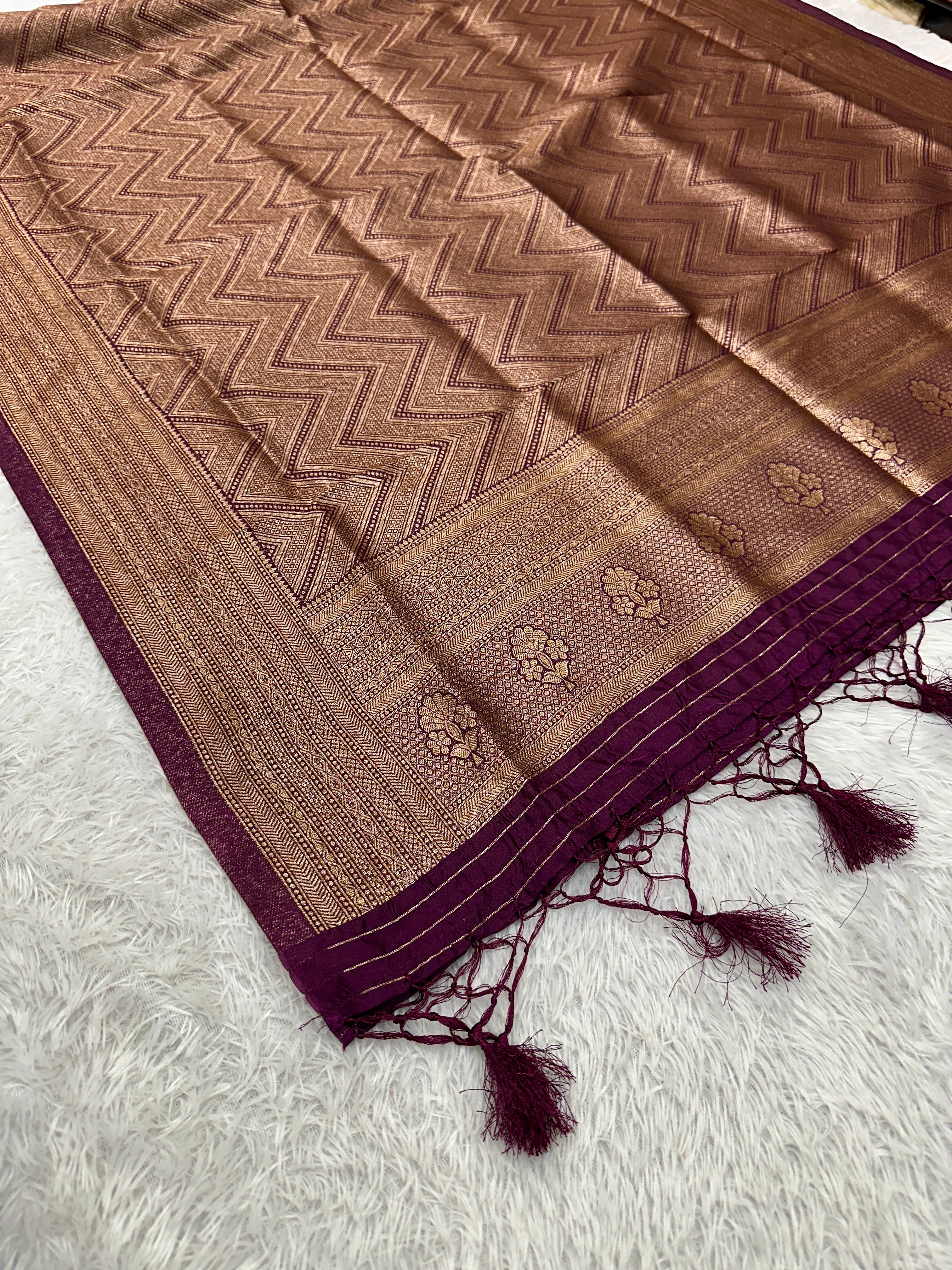 Banarasi Soft Silk 3 Piece Ladies Suit with Antique Zari Woven Work – MSS27