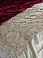 Banarasi Mashru Kataan Silk Saree with Chunri Buti & Swarovski Work | Rich Zari Pallu | MKS852