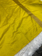 Lemon Yellow Banarasi Dupion Silk Saree with Embossed Antique Zari Weaving & Rich Antique Zari Pallu | STF82
