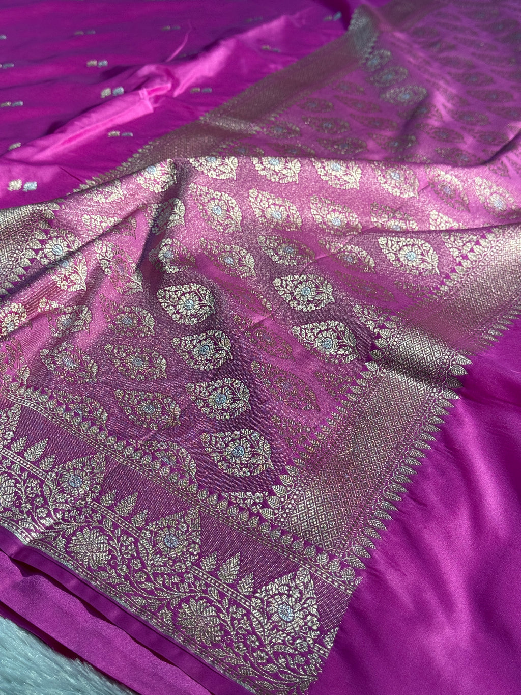 Double Buti Mashru kataan Saree Ms22