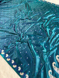 Peacock Banarasi Mashru Silk Saree with Dot Buti Weaving & Fancy Jacquard Border MKS105