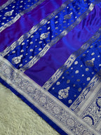 ✨ Royal Blue Rangkaat Mashru Kataan Silk Saree – MKS685 ✨