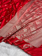 Mashru Kataan Silk Saree with Raw Mango Buta Woven Pattern & Rich Zari Pallu – MKS414