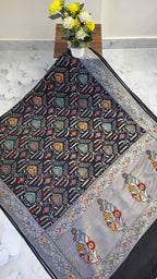 Pure Silk Tussar Banarasi Saree with All-over Meenakari Jaal Woven Pattern TSS12