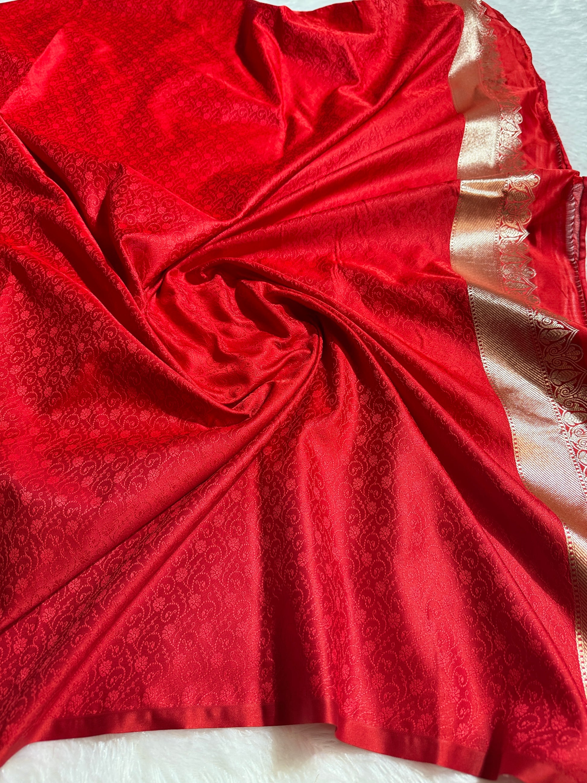 Red Color MASHRU BUTA SAREE MKS086