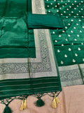 ✨ Banarasi Jacquard Gap Buti HO Silk 3-Piece Unstitched Dress Material MSS24