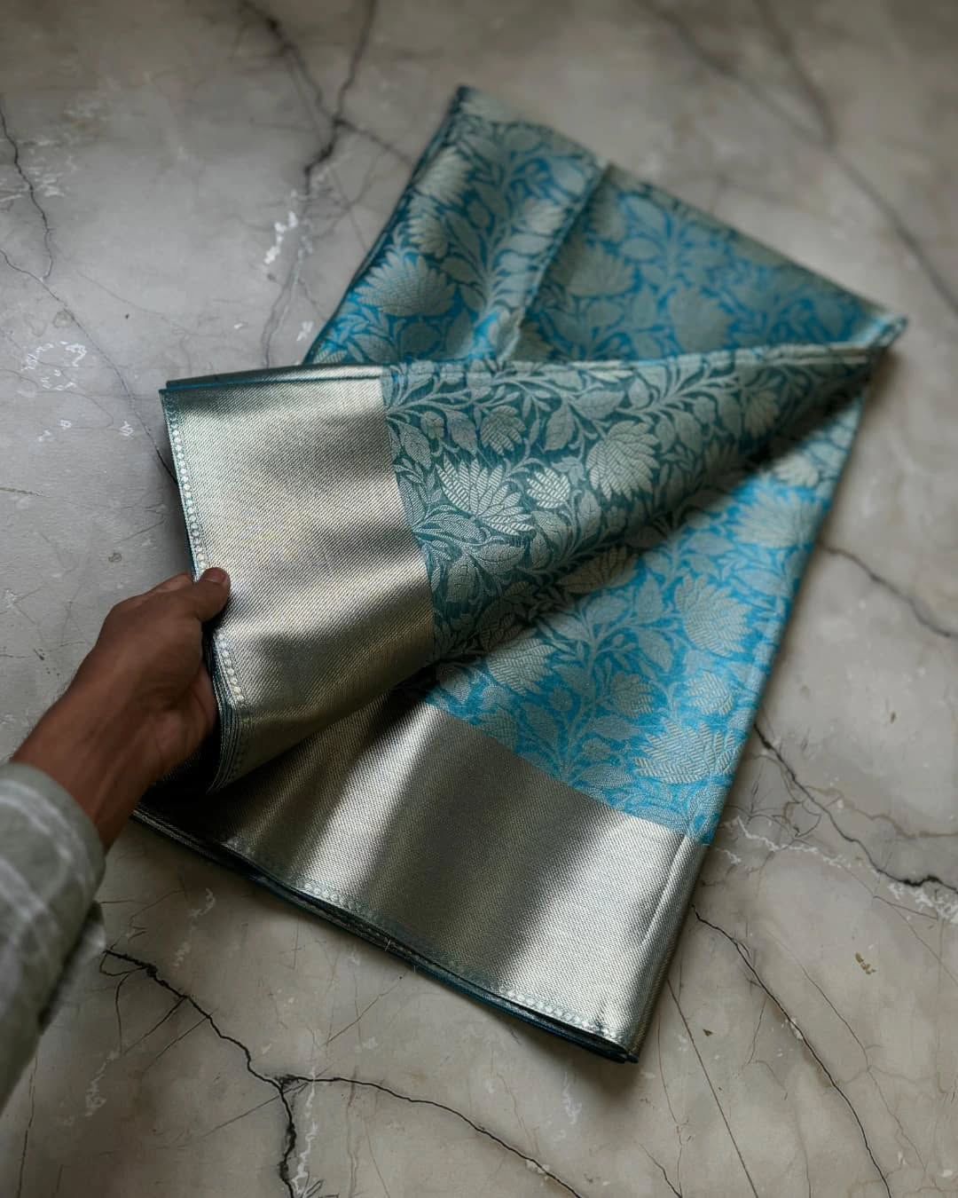 Light Blue Tissue silk Saree TS108