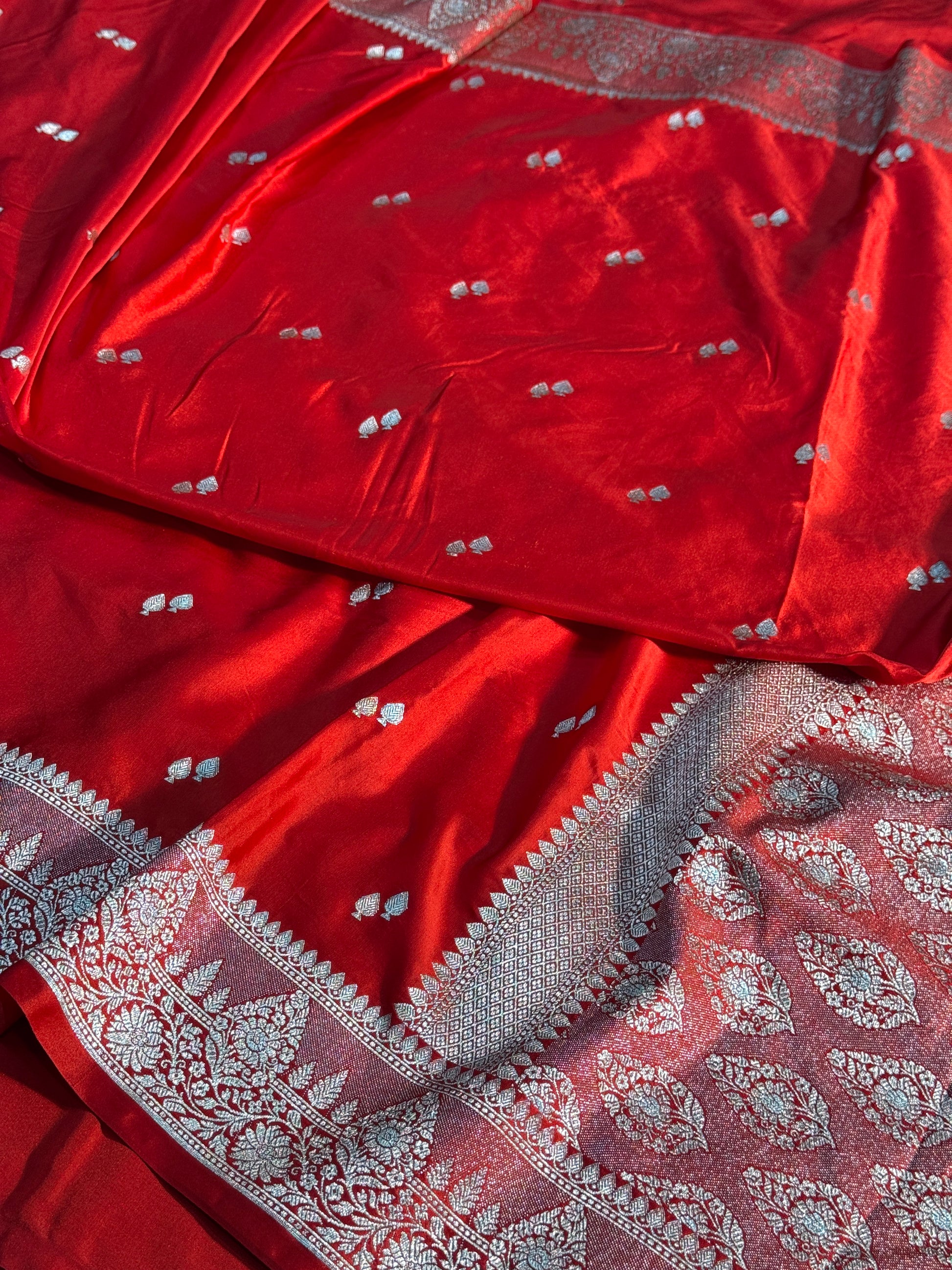 Double Buti Mashru kataan Saree Ms22