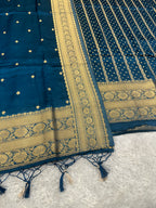 3 Pcs Modaal Saatan Suit Dupatta with Zari woven Design SD12