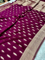 Chinon Silk Andakar Wine Color Saree CN02