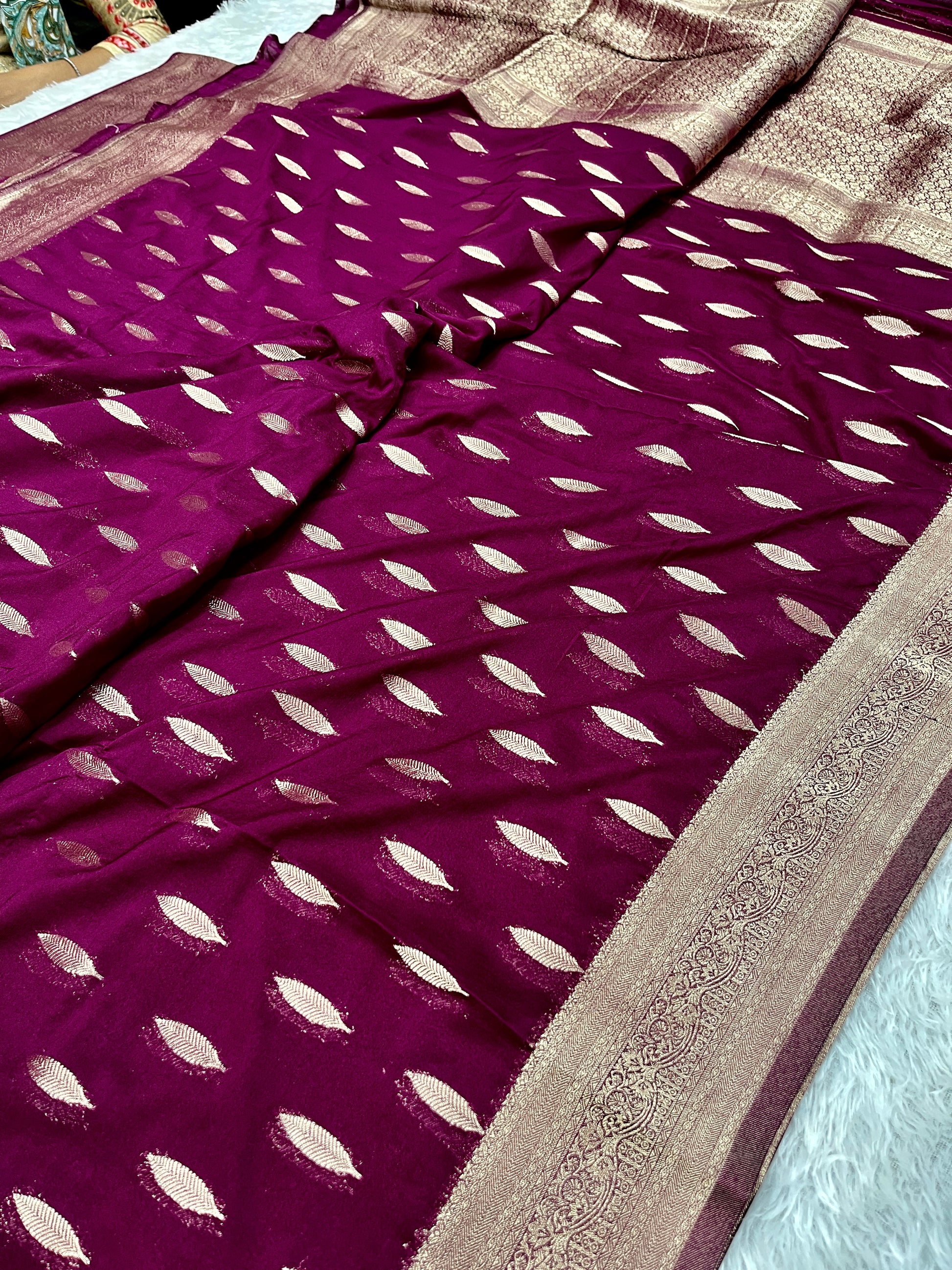 Chinon Silk Andakar Wine Color Saree CN02