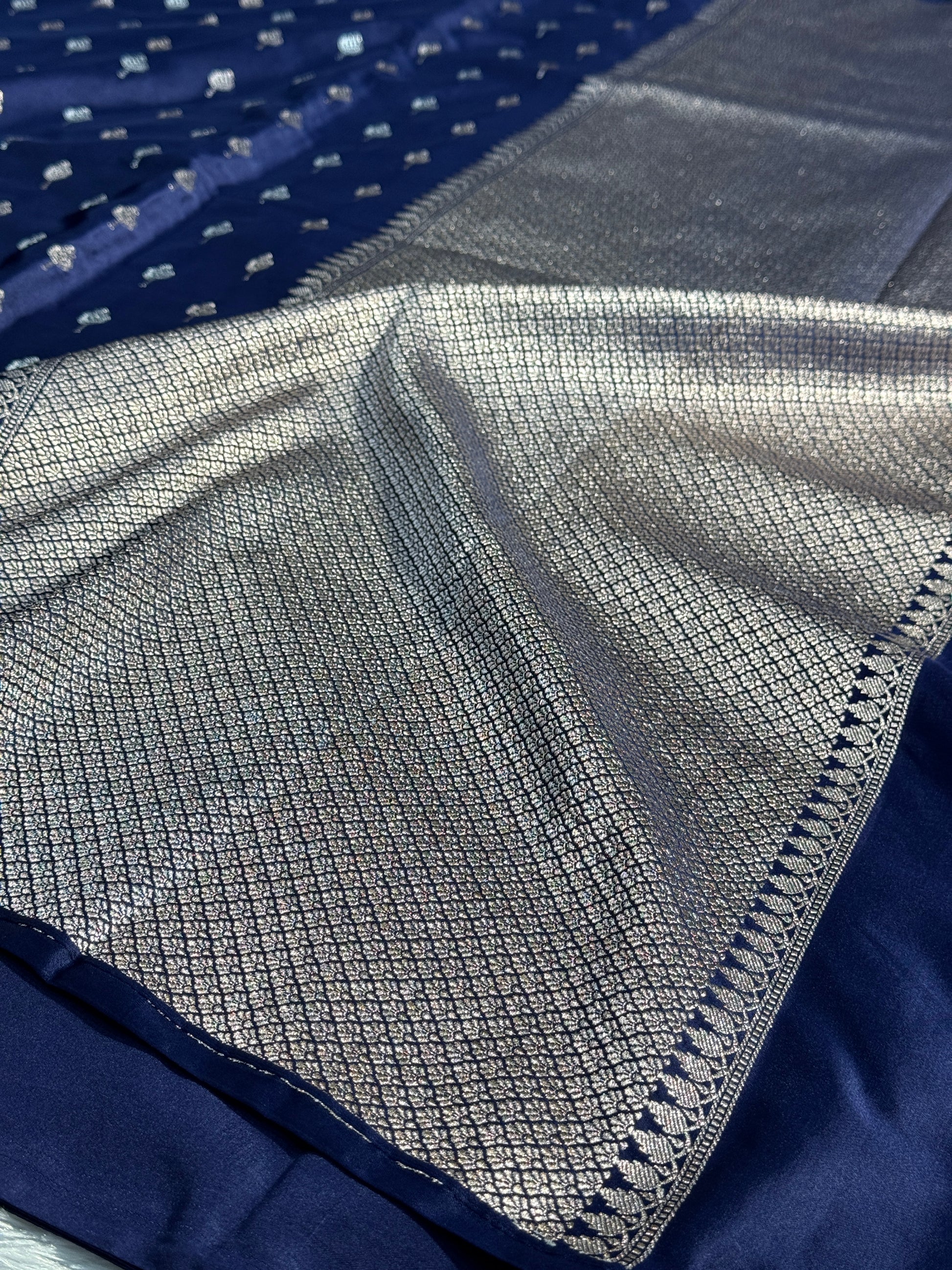 Mango Pattern Mashru kataan Silk Saree Ms21