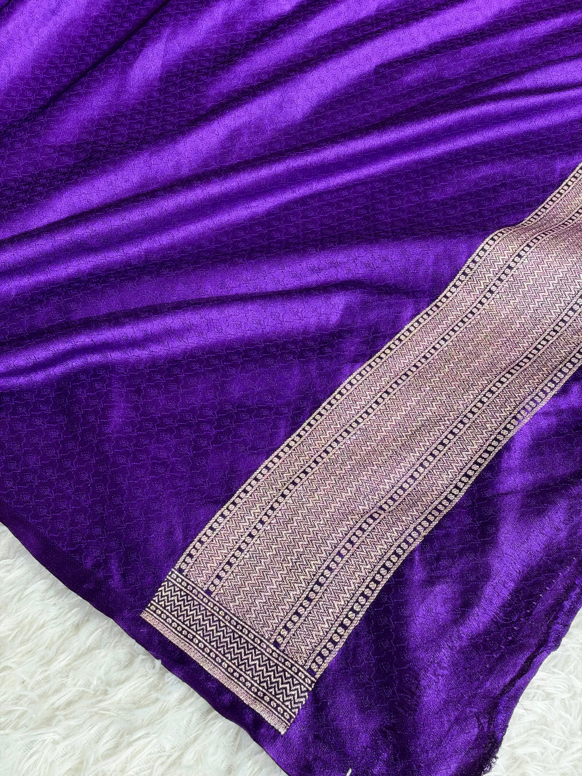 Banarasi Mashru Kataan Silk Purple Saree with Buta & Ikkat Woven Design | MKS861