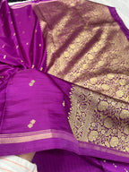 Fancy Tussar Silk Woven Buti Design Saree TS051