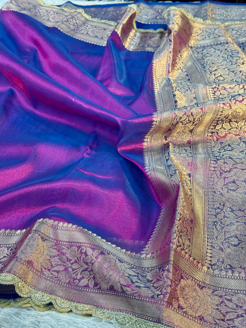 Patch Work Tissue Silk Saree Ts33