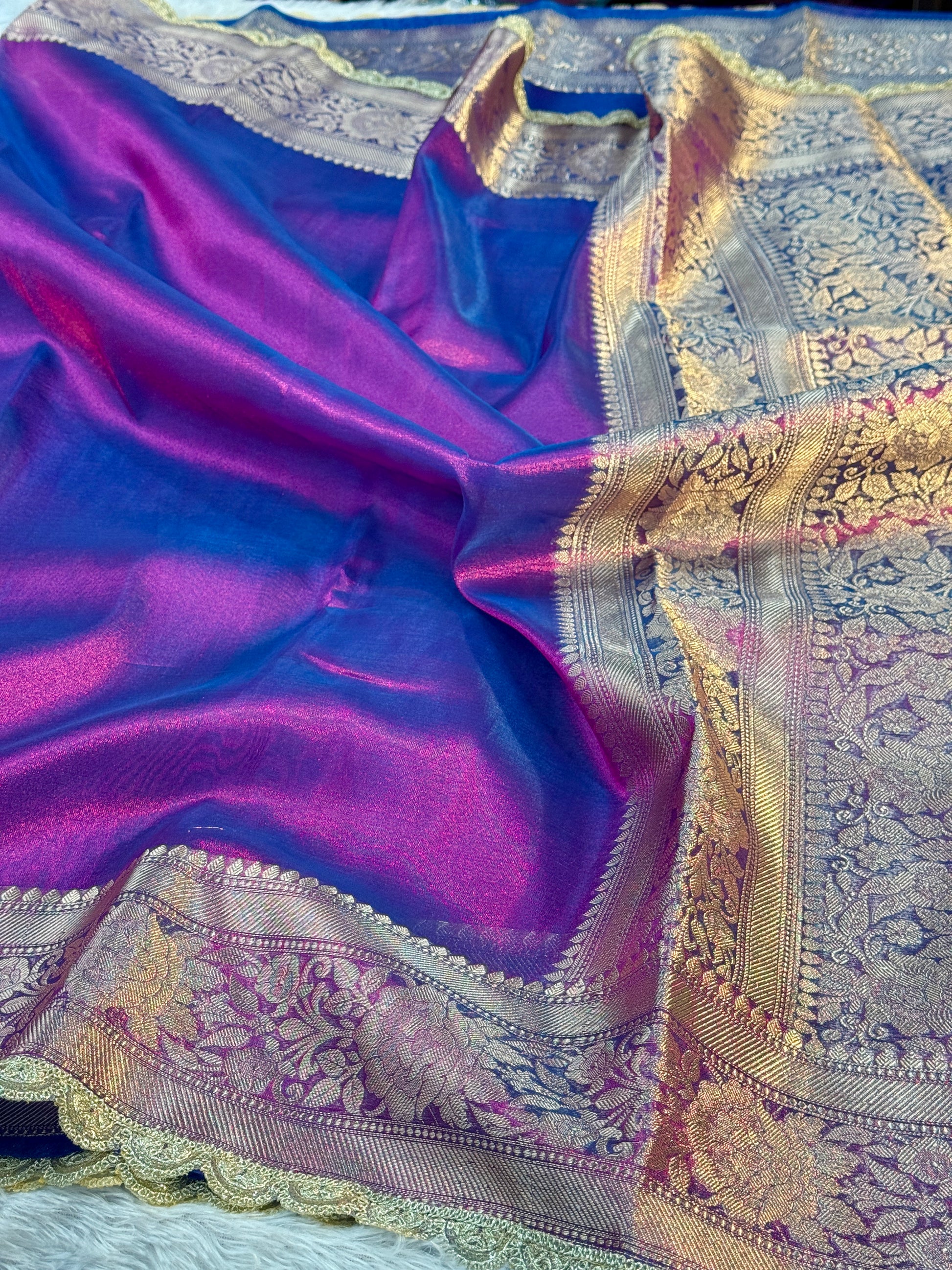 Patch Work Tissue Silk Saree Ts33