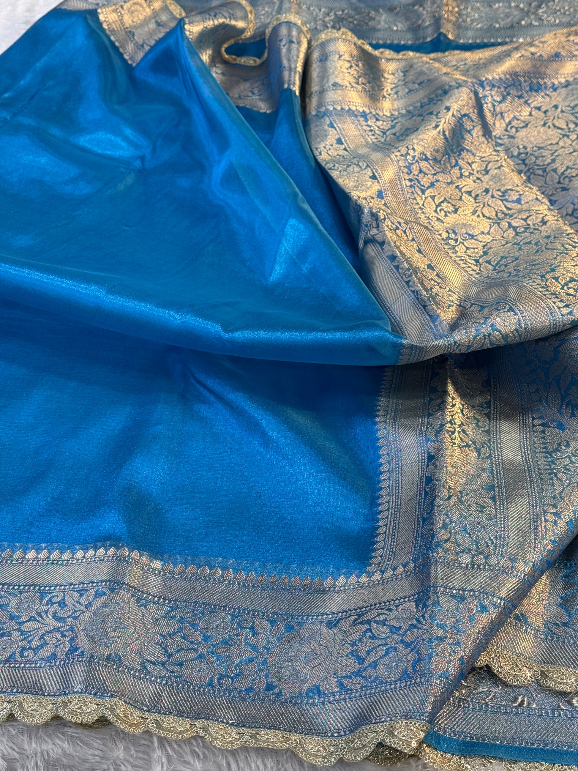 Patch Work Tissue Silk Saree Ts33
