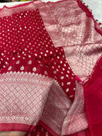 Banarsi Pure Natural Georgette Almond Buti  Design VSG06