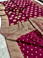 Chinon Silk Royal Buta   Design Wine Saree CN08