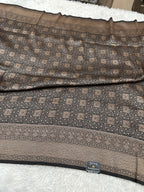 Black Banarasi Dupion Silk Saree with Embossed Antique Zari Weaving & Rich Antique Zari Pallu | STF101