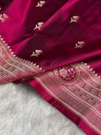 ✨ Mashru Kataan Silk Saree with Buta Woven Pattern, Ikkat Border & Rich Zari Pallu MKS407