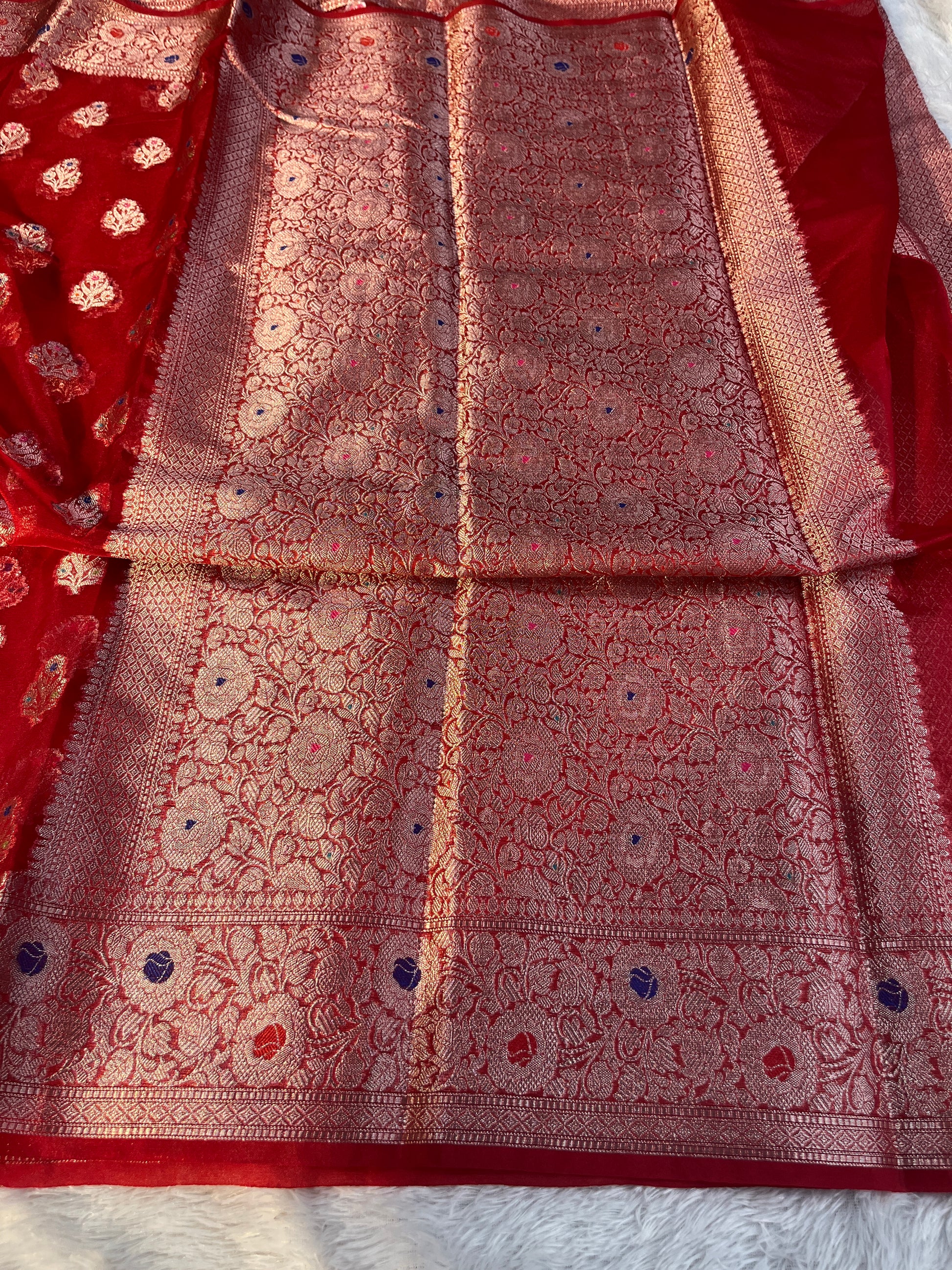 Kora Organza Raw Mango Saree KR12