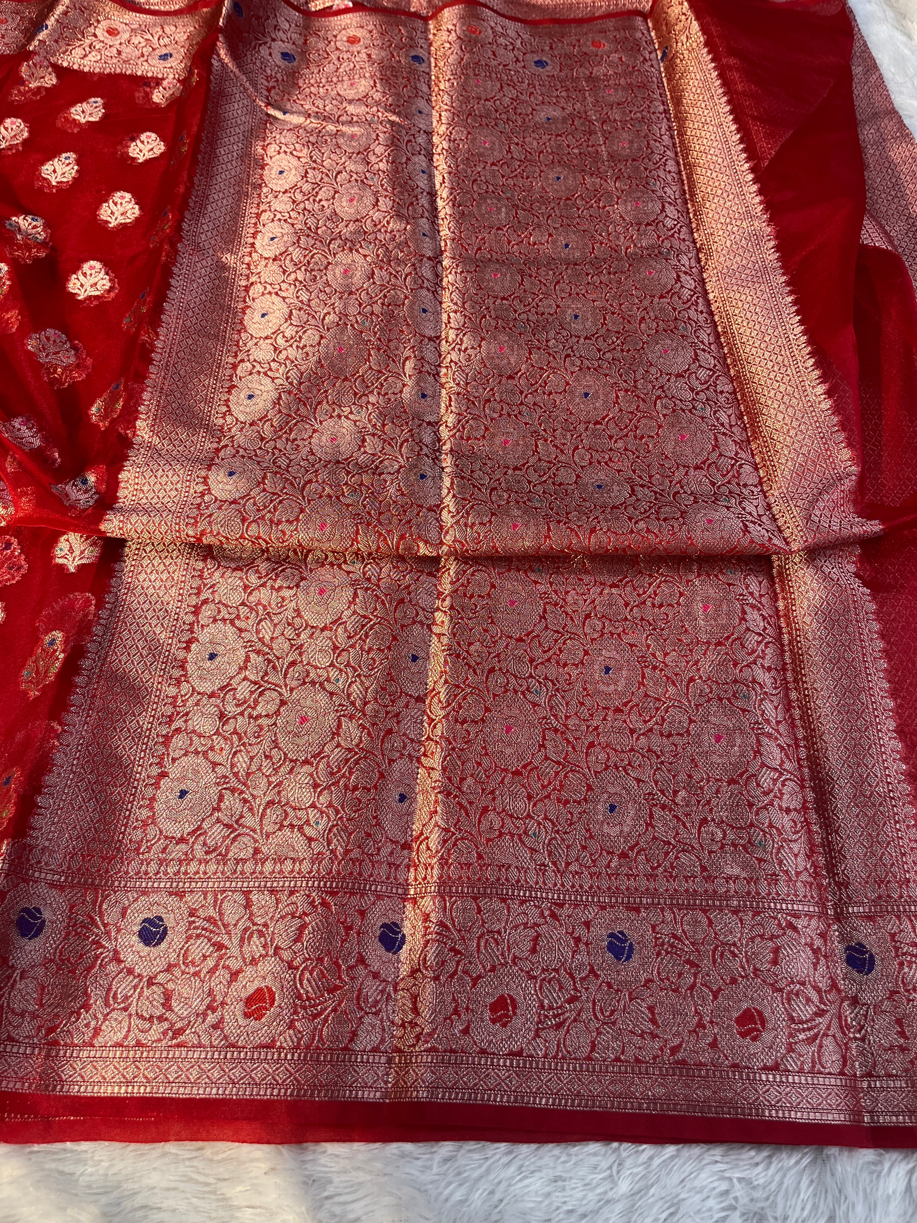Kora Organza Raw Mango Saree KR12
