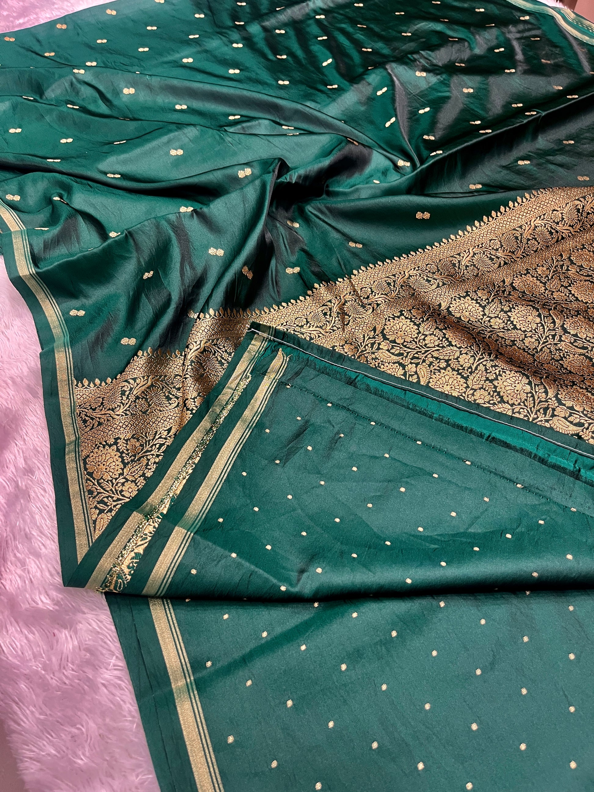 Fancy Tussar Silk Woven Buti Design Saree TS051