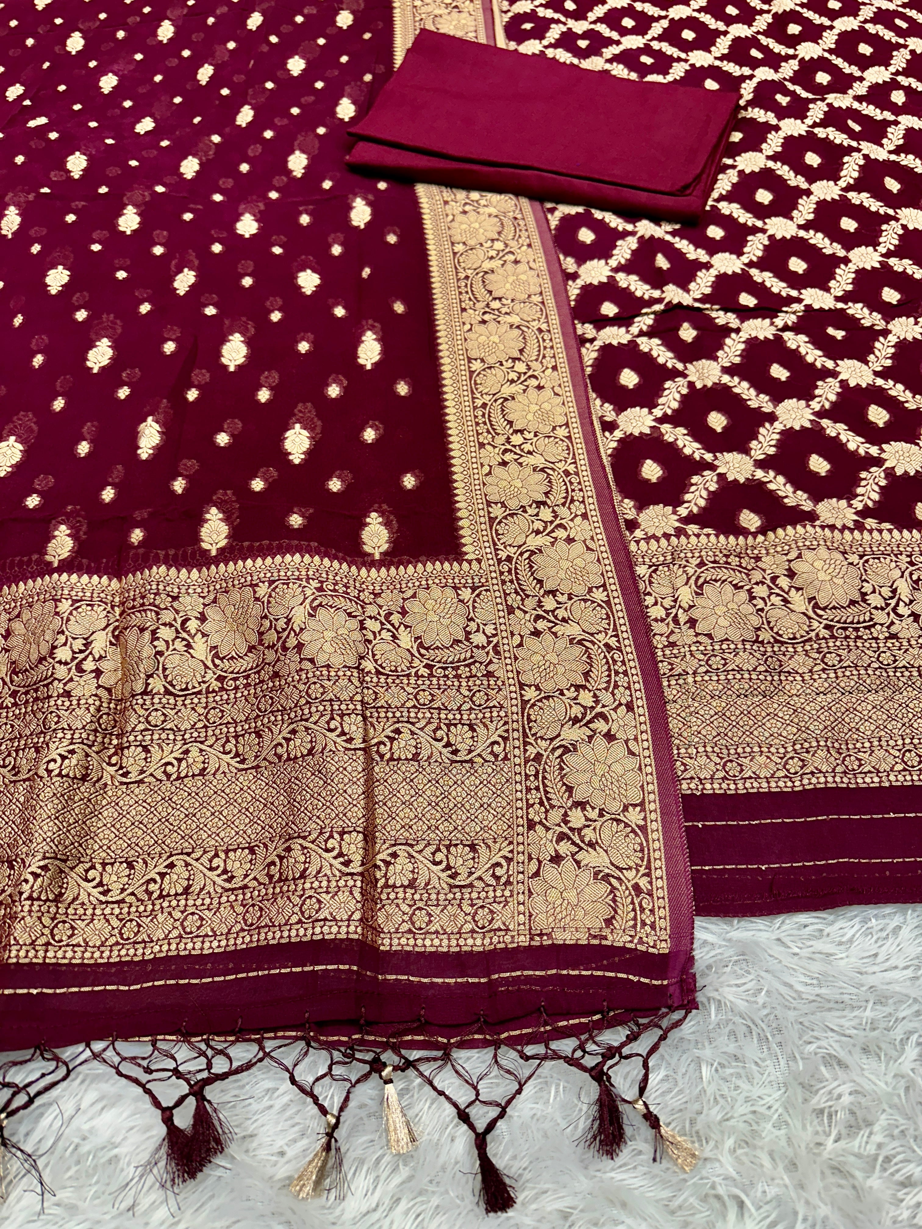 ✨ Banarasi Viscose Georgette Suit Set ✨VSS12