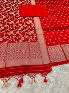 ✨ Banarasi Jacquard HO Silk 3-Piece Unstitched Dress Material MSS13