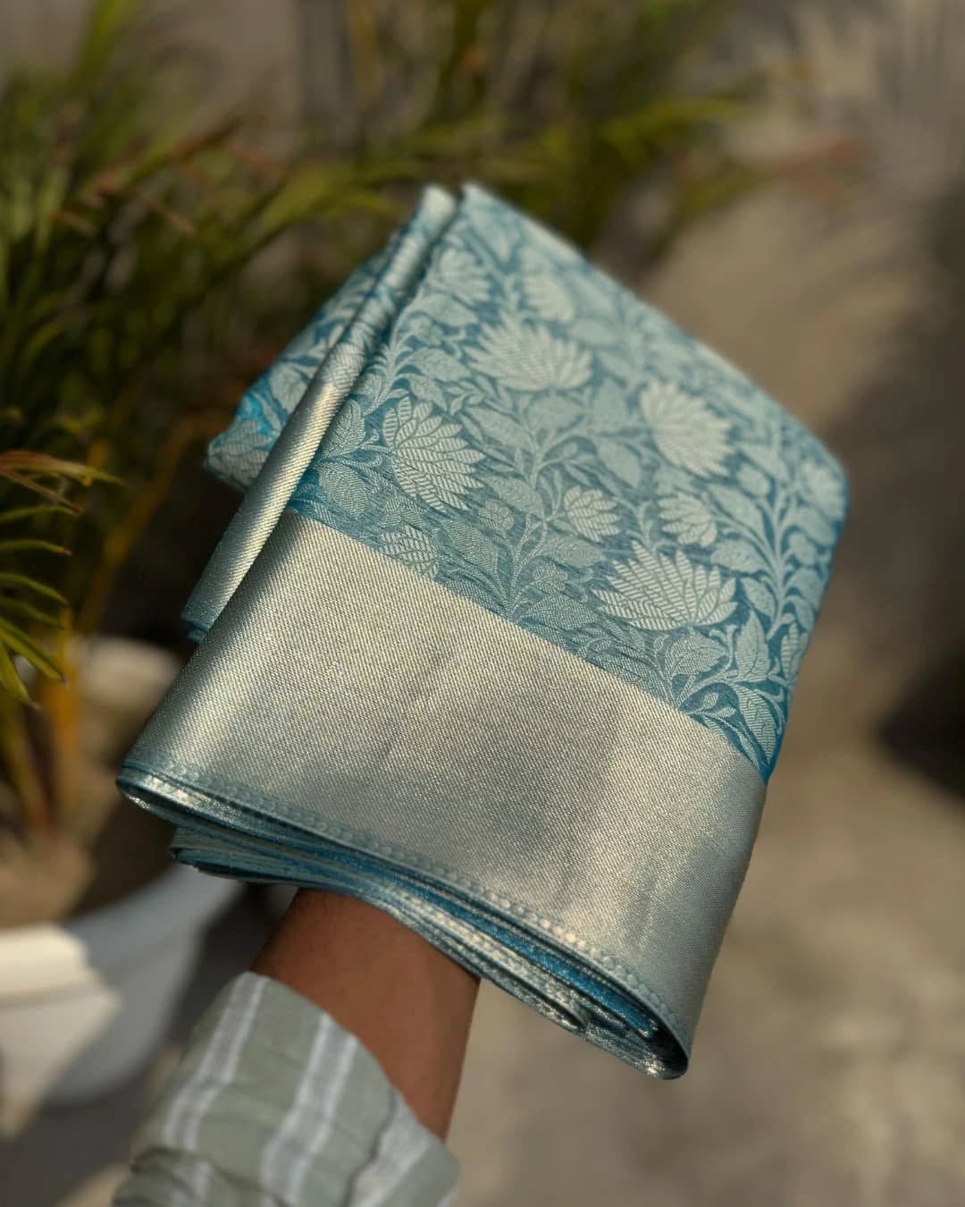 Light Blue Tissue silk Saree TS108