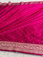 MKS871 – Premium Mashru Kataan Silk Saree with Traditional Border & Rich Zari Pallu