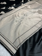 Black Mashru Kataan Silk Banarasi Saree with Silver Meena Weaving | MKS723